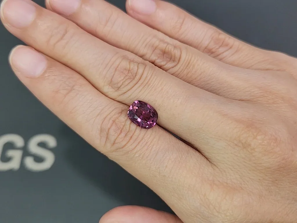 Purple spinel cushion cut 2.49 carats, Vietnam Image №2