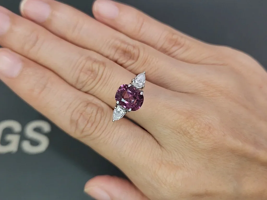 Purple spinel cushion cut 2.49 carats, Vietnam Image №5