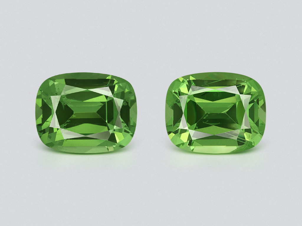 Pair of tsavorite garnets cushion cut 0.92 carats, Tanzania Image №1