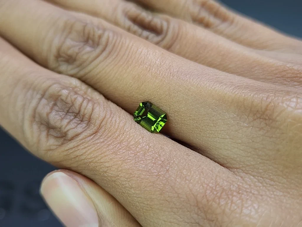 Green tourmaline octagon cut 0.86 carats, Tanzania Image №2