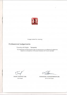 Certificate A rare pink-red spinel Mahenge to cut Octagon 5.02 carats, GRS brilliancy-type Vibrant, ICA Book