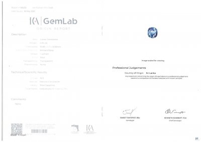 Certificate Intense blue sapphire from Sri Lanka 4.94 carats