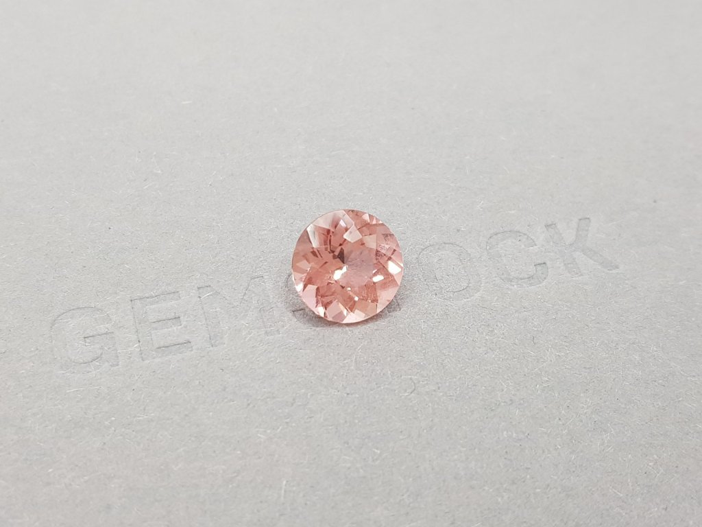 Orange-pink tourmaline in round cut 3.01 ct, Afghanistan  Image №3