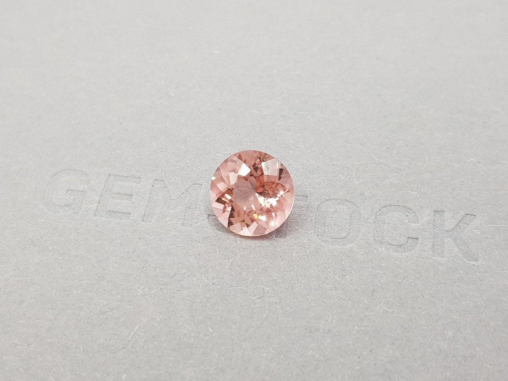 Orange-pink tourmaline in round cut 3.01 ct, Afghanistan  Image №4