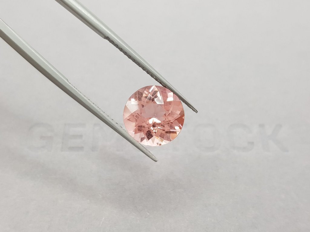Orange-pink tourmaline in round cut 3.01 ct, Afghanistan  Image №5