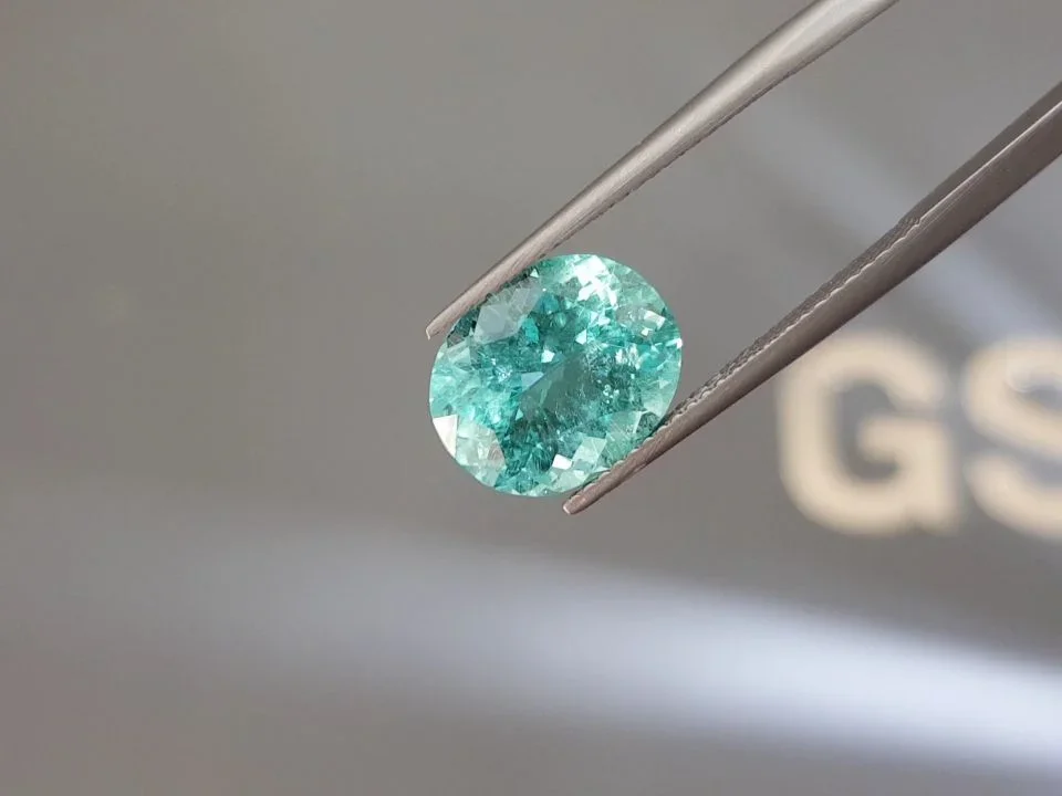 Neon blue Paraiba tourmaline oval cut 4.74 carats from Mozambique Image №3