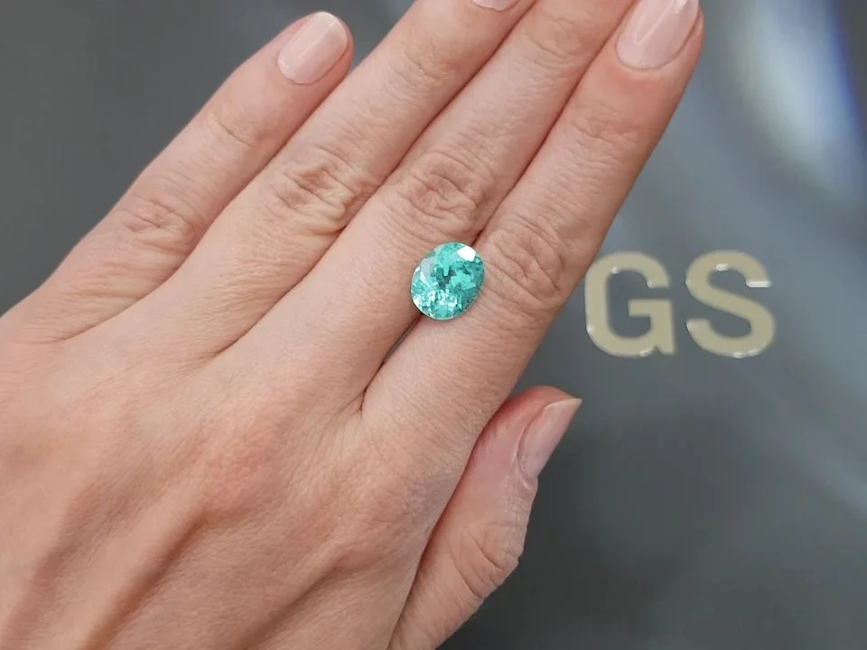 Neon blue Paraiba tourmaline oval cut 4.74 carats from Mozambique Image №2
