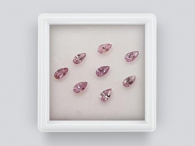 Set of calibrated sapphires 5x3 mm pear cut 1.79 carats/8 pcs photo
