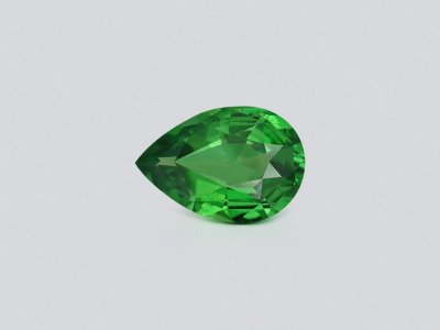 Pear cut intense green tsavorite garnet 0.81 carats, Tanzania  photo