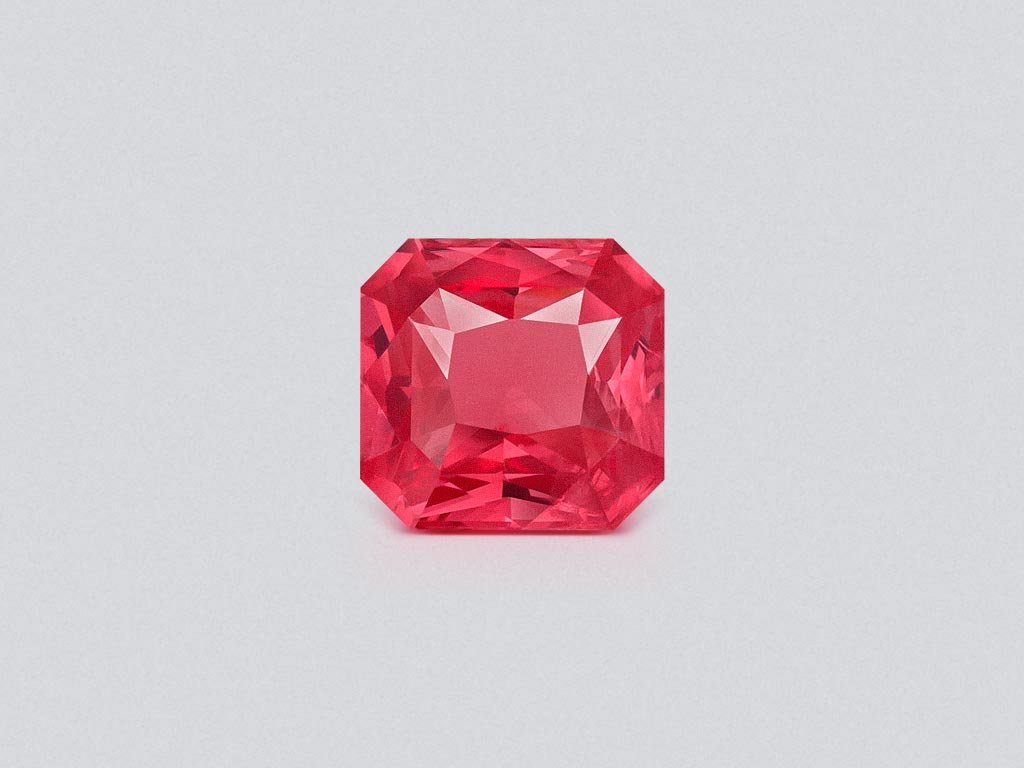 Vivid orangy-Pink Mahenge spinel in radiant cut 1.54 carats, Tanzania Image №1