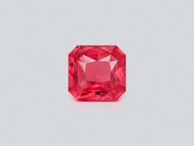 Vivid orangy-Pink Mahenge spinel in radiant cut 1.54 carats, Tanzania photo