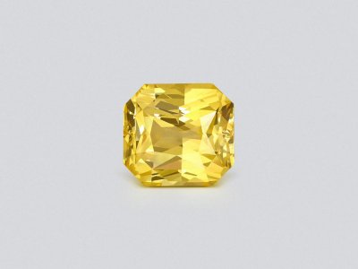 Unheated Intense Yellow sapphire in radiant cut 5.02 carats, Sri Lanka photo