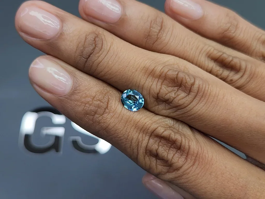 Blue tourmaline oval cut 0.96 carats, Namibia Image №2