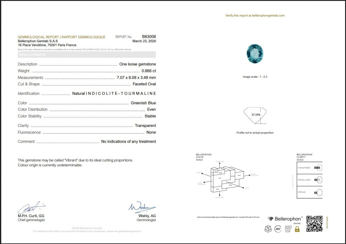 Tourmaline Vibrant  Indigolite oval cut 0.96 carats, Namibia Image №6