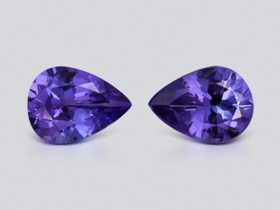 Pair of pear cut tanzanites 2.16 carats, Tanzania  photo