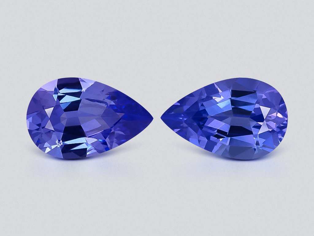 Pair of lavender tanzanites pear cut 1.07 carats, Tanzania Image №1