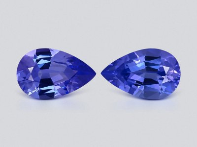 Pair of lavender tanzanites pear cut 1.07 carats, Tanzania photo
