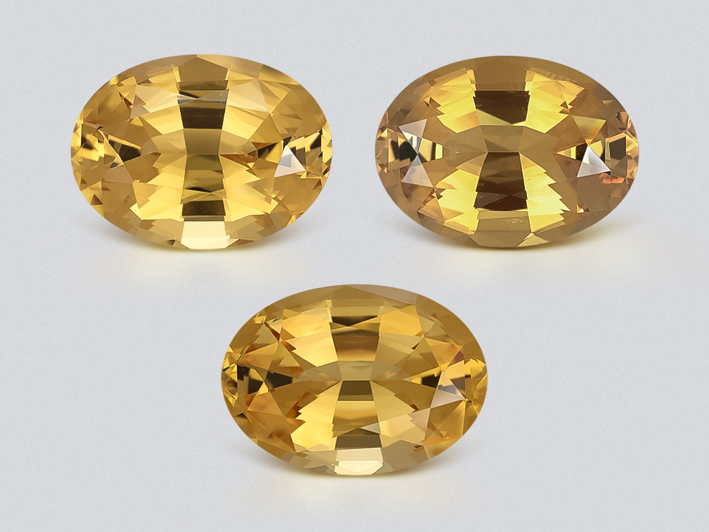 Set citrine high precision oval cut 21,21 carats, Africa Image №1