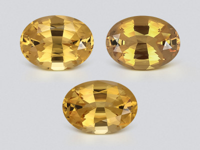 Set citrine high precision oval cut 21,21 carats, Africa photo