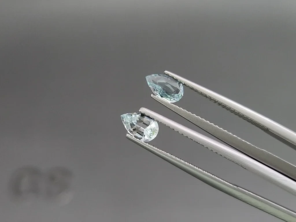 Set of aquamarines in pear cut 1.92 carats, Madagascar Image №4