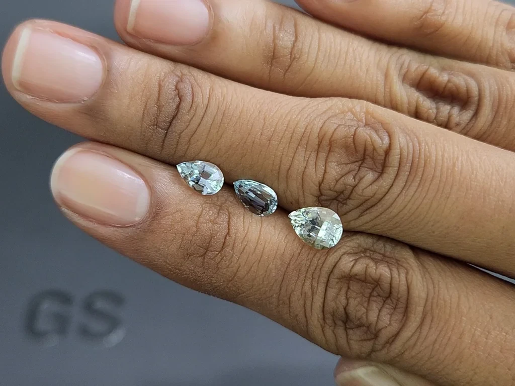 Set of aquamarines in pear cut 1.92 carats, Madagascar Image №2