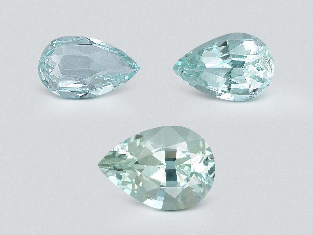 Set of aquamarines in pear cut 1.92 carats, Madagascar Image №1