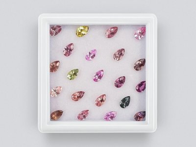Set of calibrated sapphires 5x3 mm in pear cut 4.47 carats/21 pcs. photo