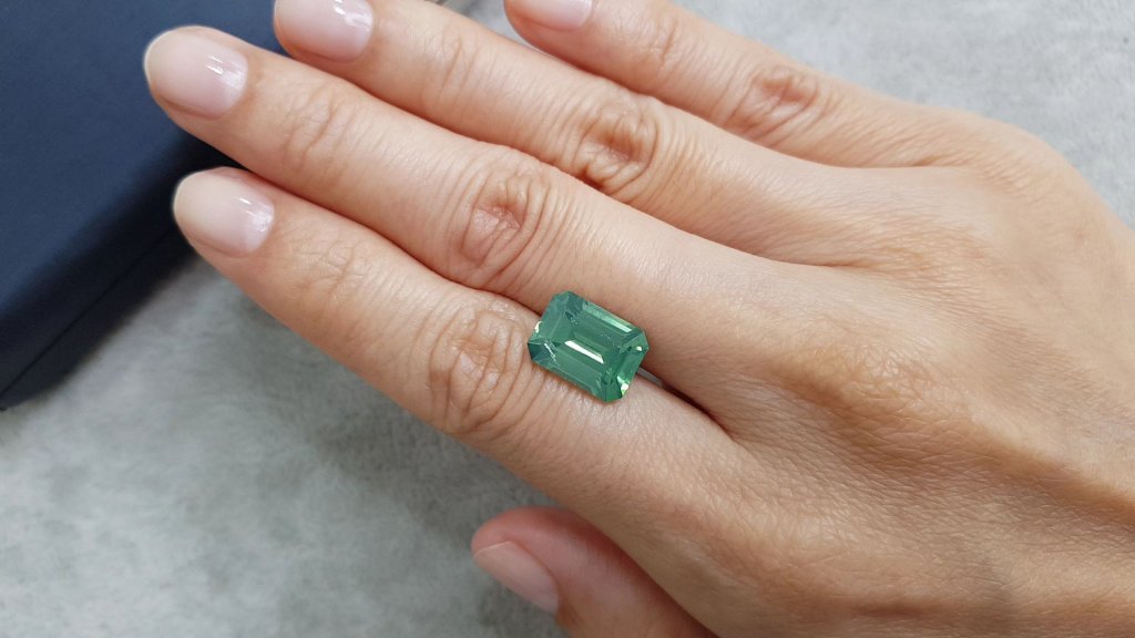 Unique natural green zircon in octagon cut 7.40 ct Image №2