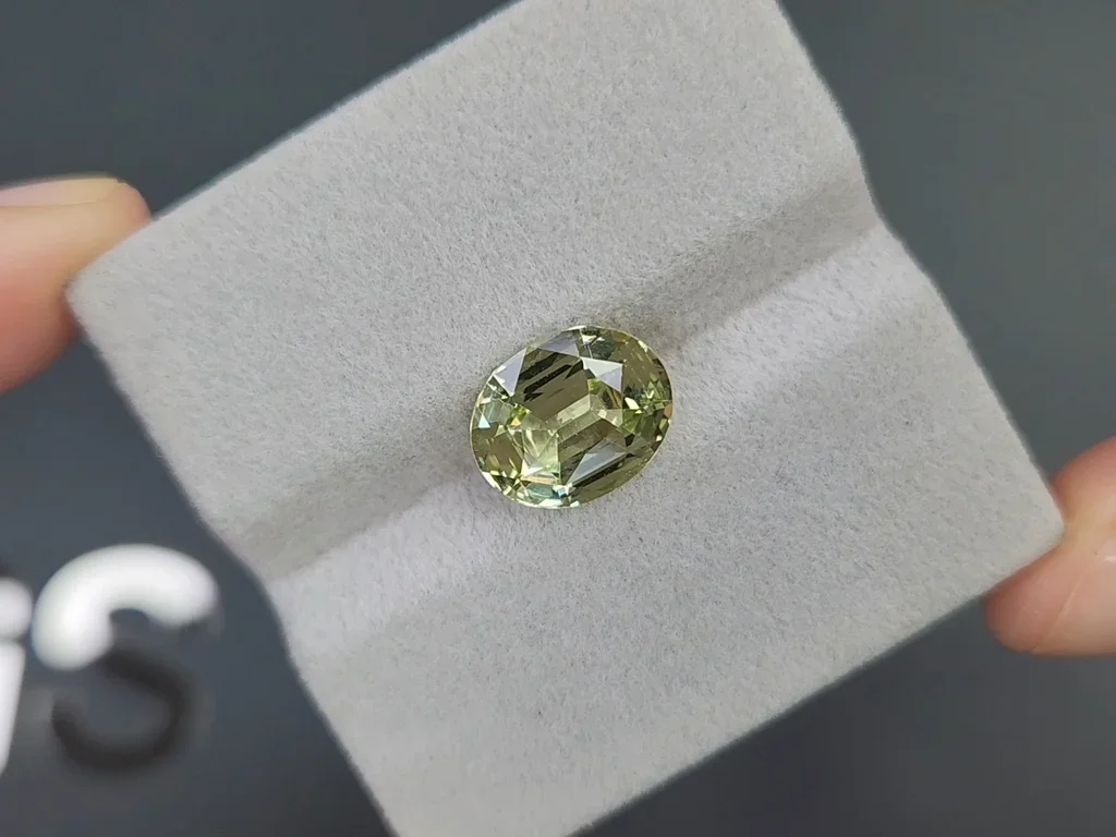 Yellowish-green oval cut grossular garnet 4.73 carats, Tanzania Image №4