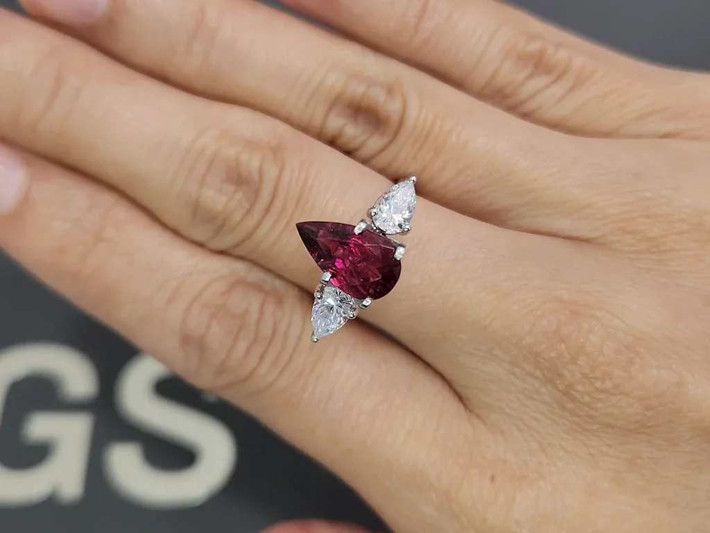 Rubellite tourmaline in pear cut 2.23 carats, Africa Image №5