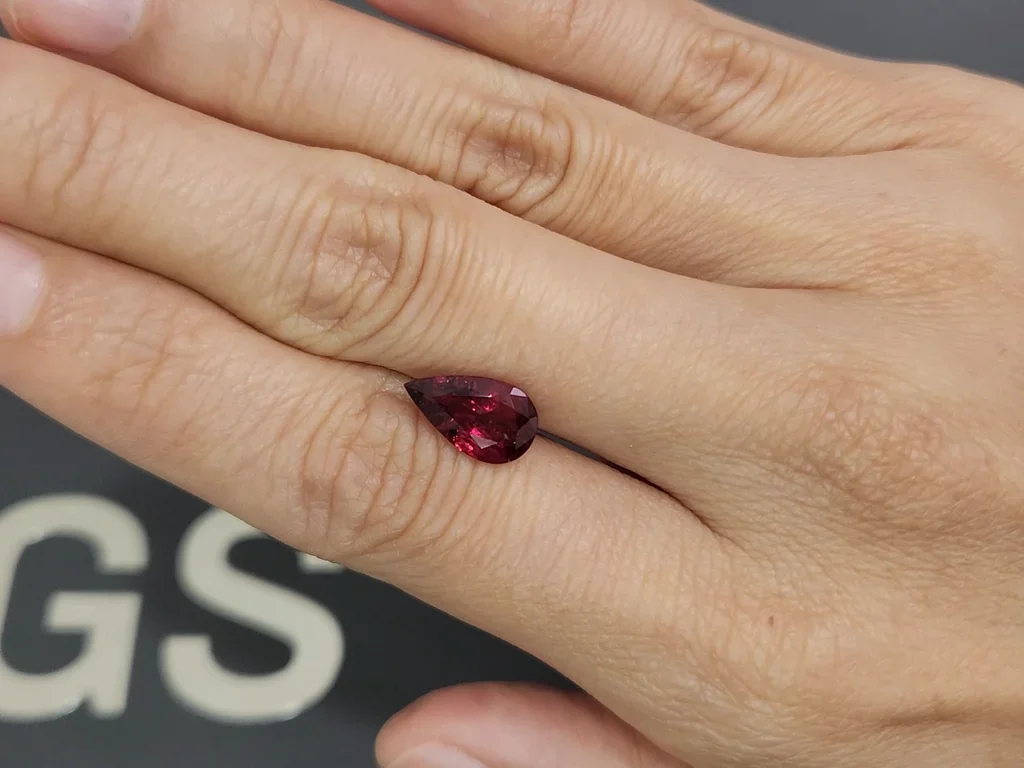 Rubellite tourmaline in pear cut 2.23 carats, Africa Image №2