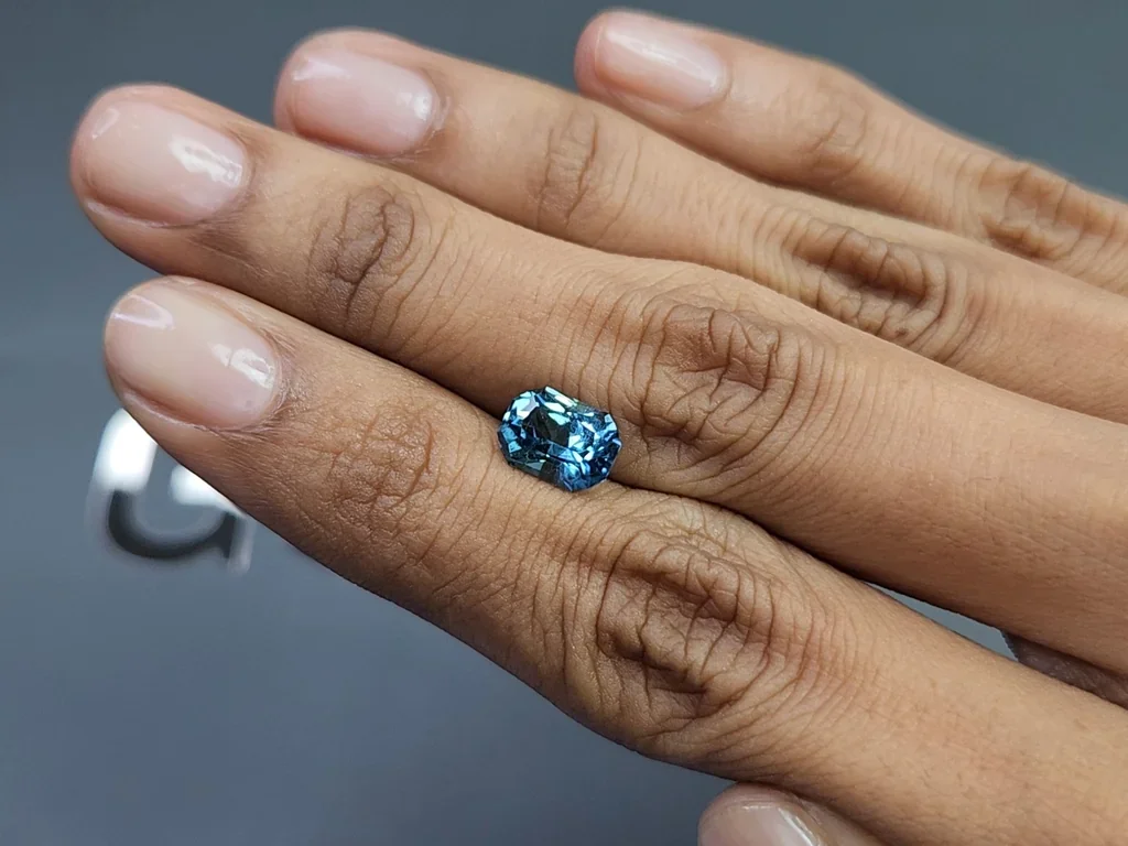 Blue tourmaline radiant cut 2.20 carats, Namibia Image №2