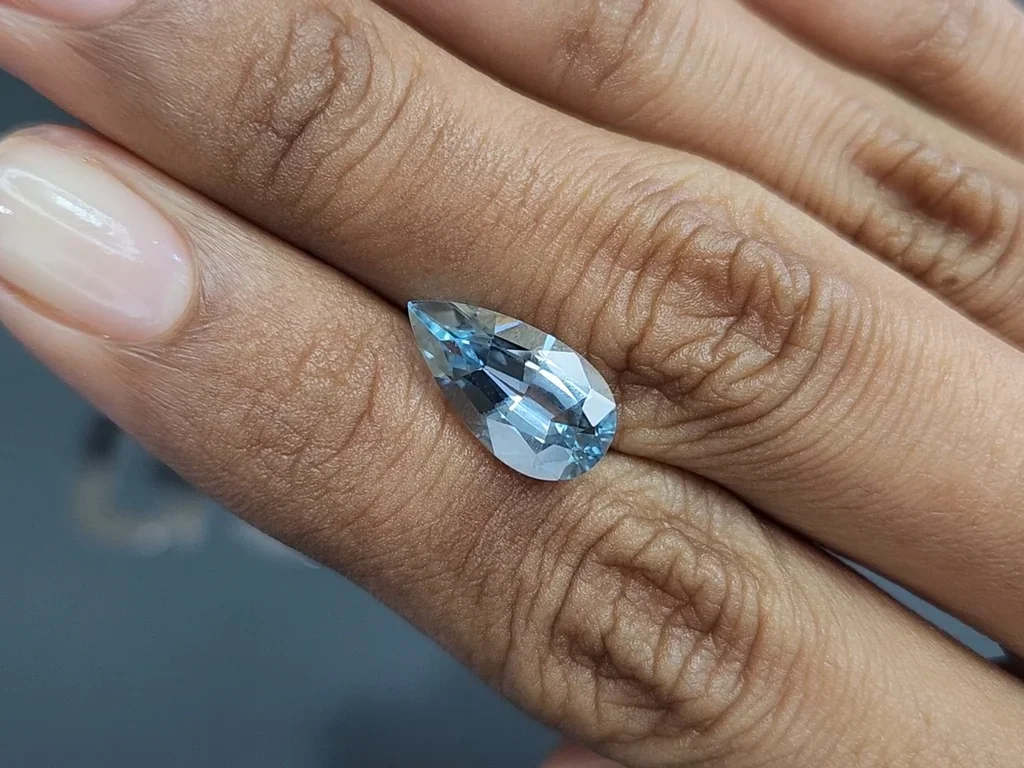 Santa Maria aquamarine pear cut 3.35 carats, Madagascar Image №2