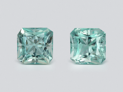 Pair of emeralds radiant cut 0.74 carats, Afghanistan photo