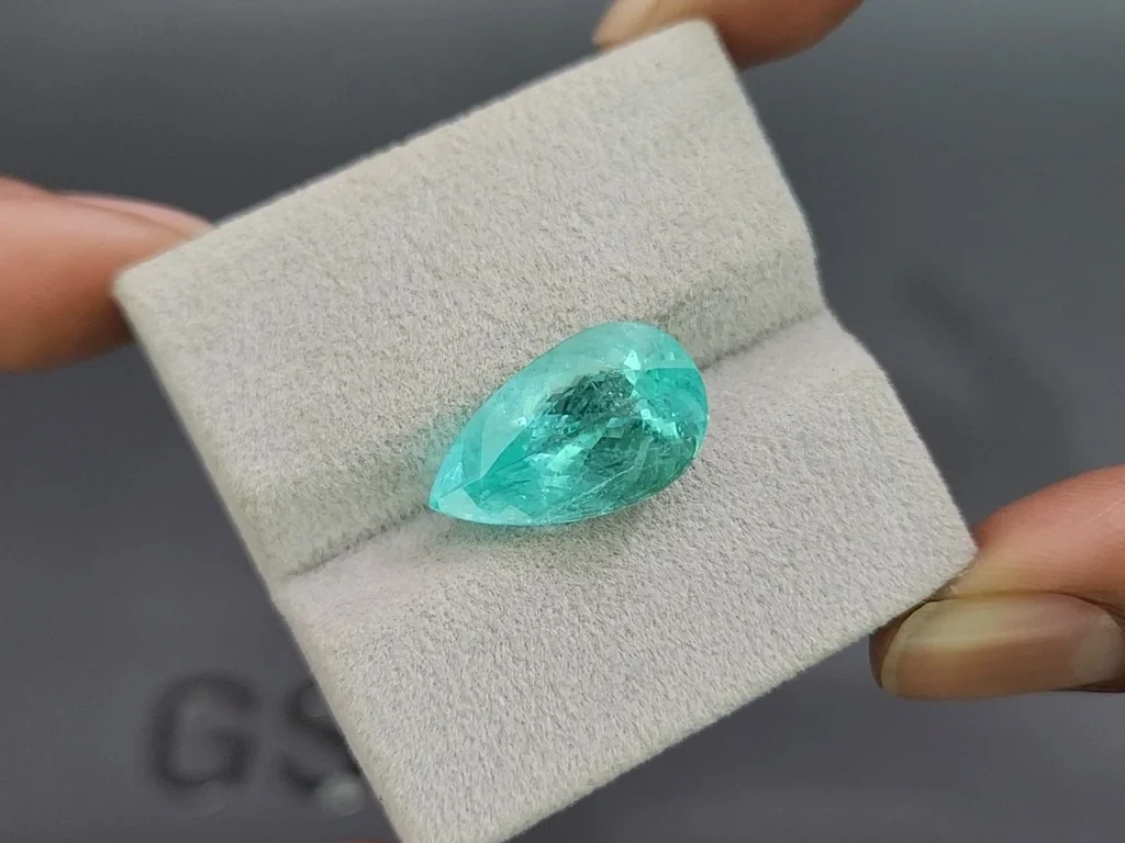 Neon Paraiba tourmaline pear cut 9.55 carats, Mozambique Image №4