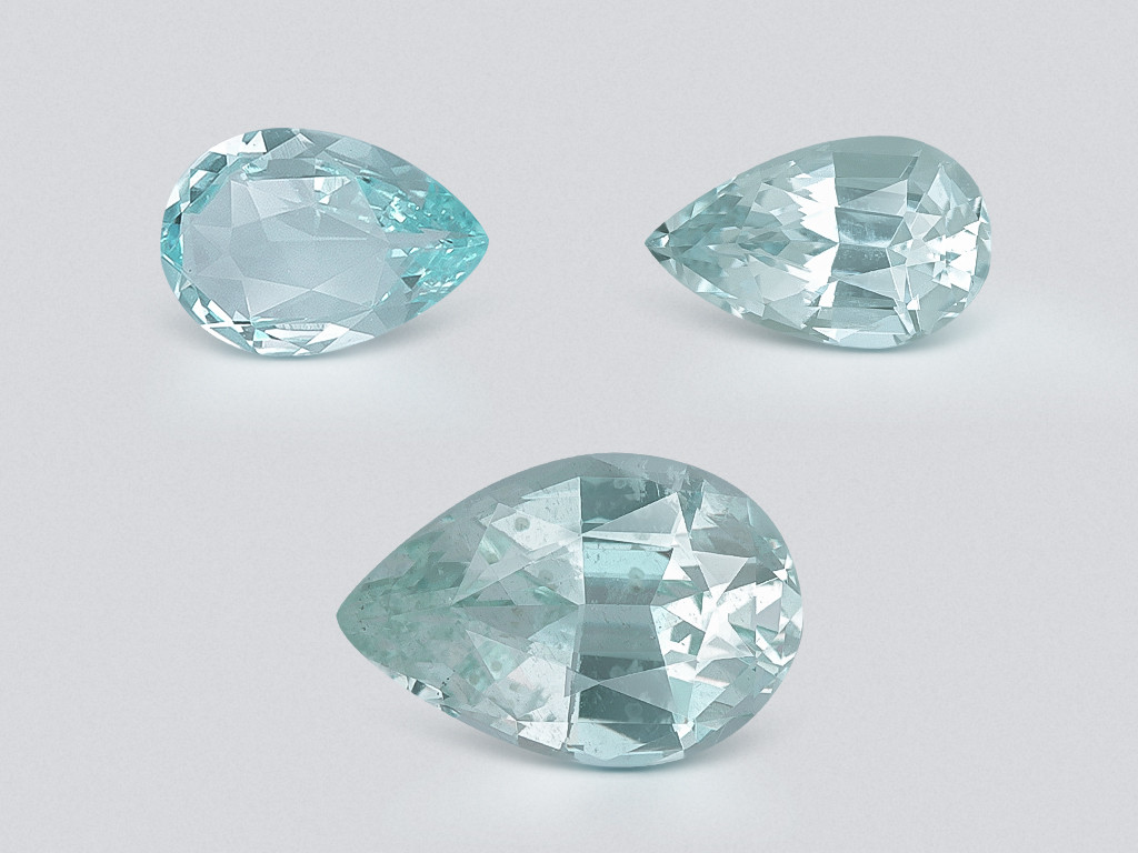 Set of aquamarines pear cut 1.84 carats, Madagascar Image №1