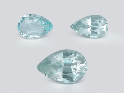 Set of aquamarines pear cut 1.84 carats, Madagascar photo