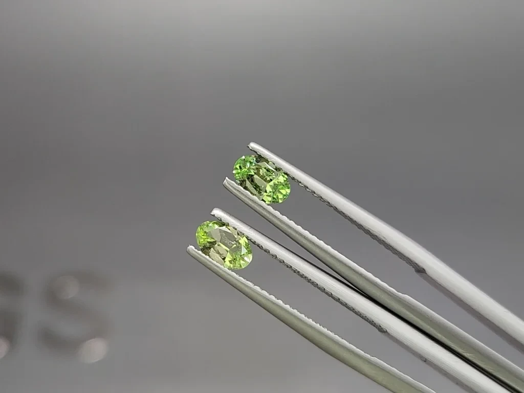 Pair of tsavorite garnets oval cut 0.82 carats, Tanzania Image №3
