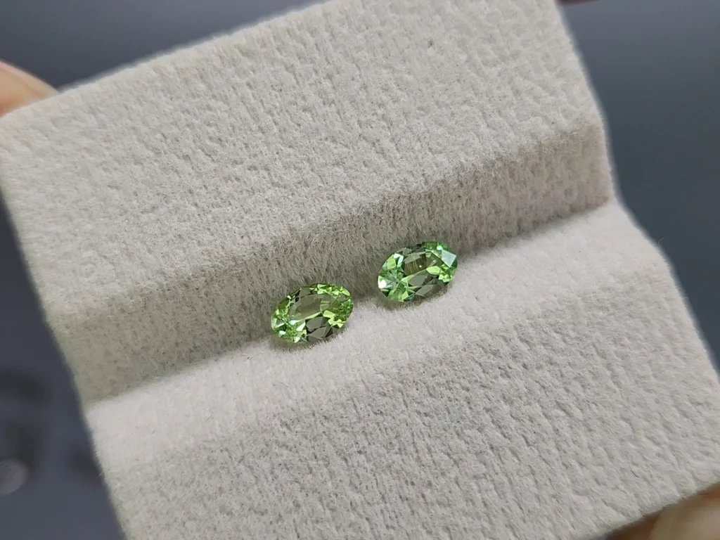 Pair of tsavorite garnets oval cut 0.82 carats, Tanzania Image №4