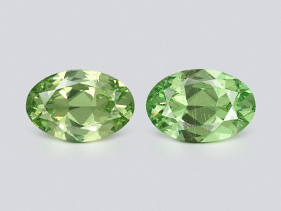 Pair of tsavorite garnets oval cut 0.82 carats, Tanzania photo