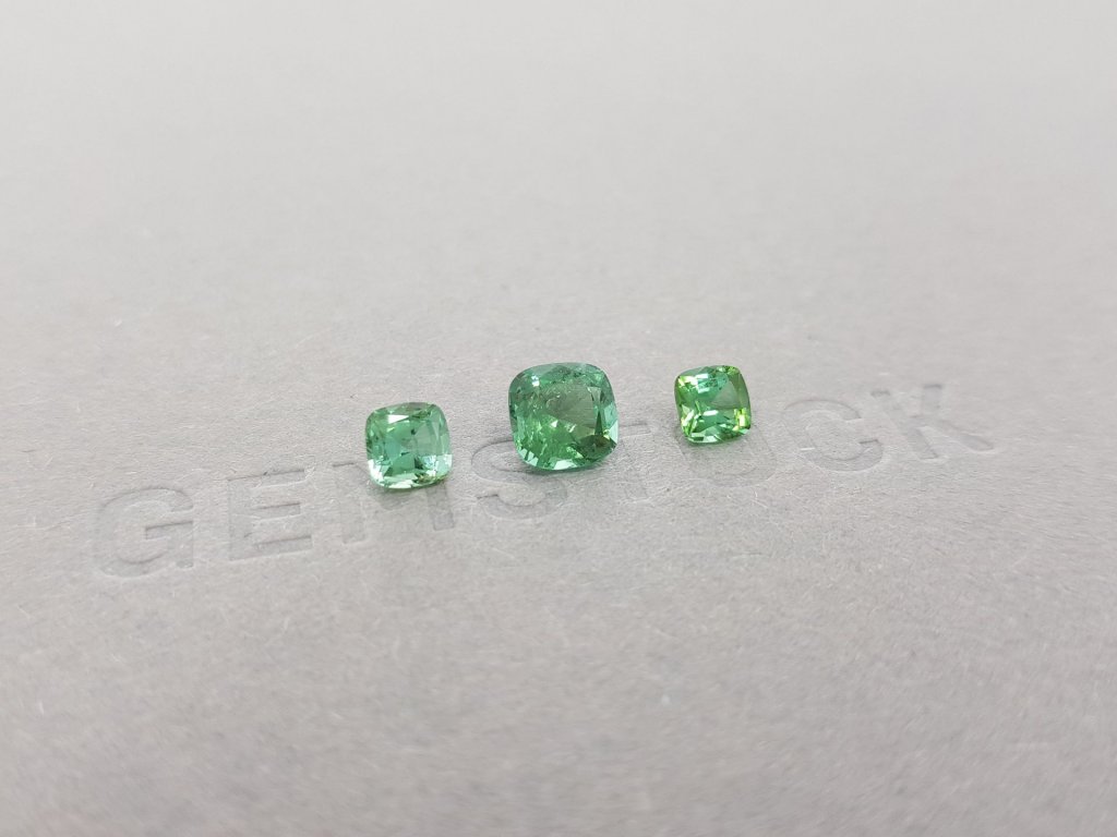 Cushion cut green tourmaline set 1.91 ct Image №2