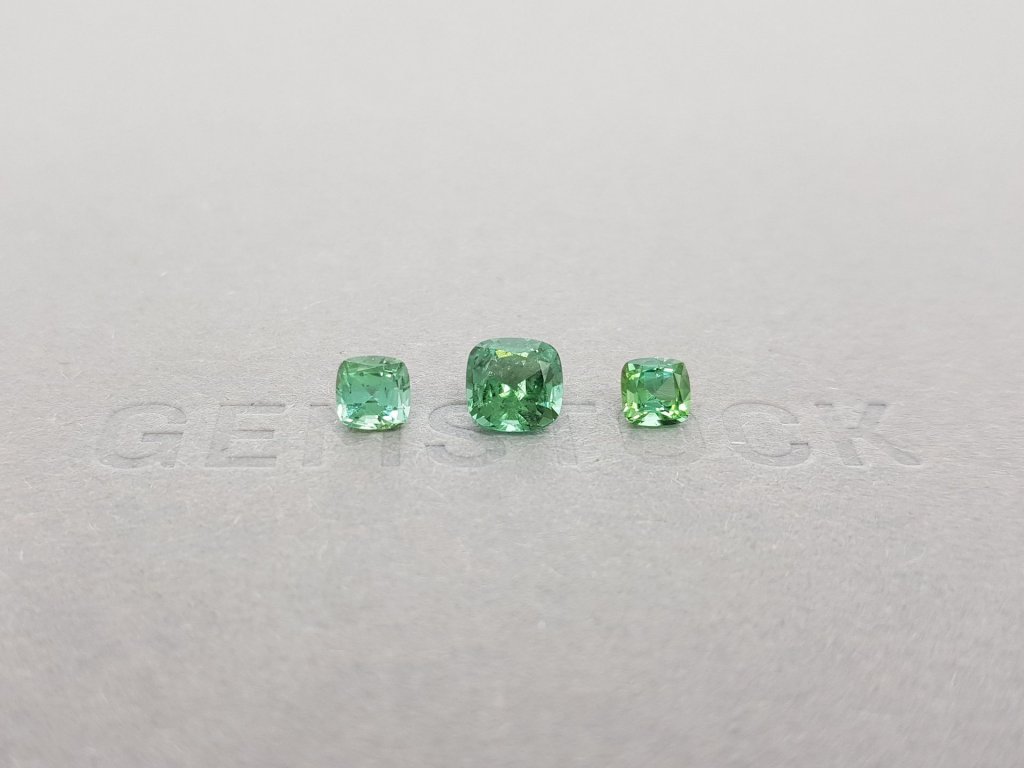 Cushion cut green tourmaline set 1.91 ct Image №1