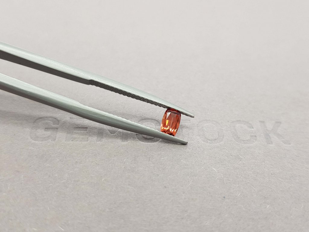Orange-red cushion cut garnet 0.38 carats Image №4