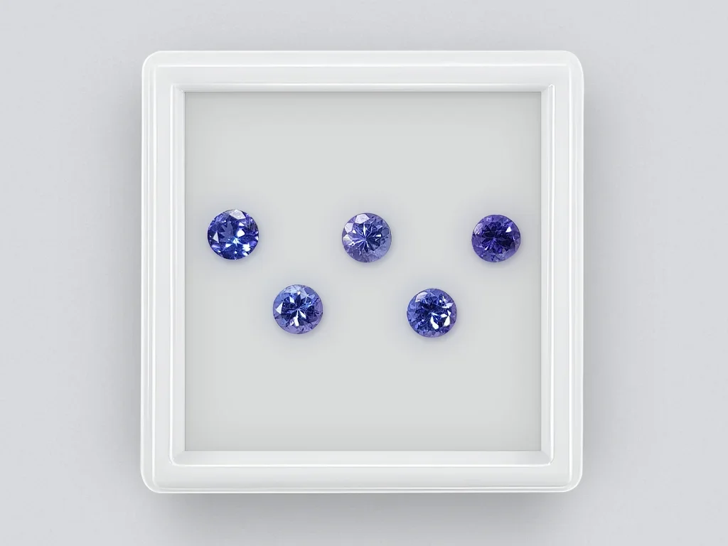 Pair of tanzanites in round cut 4 - 4.5 mm Image №1
