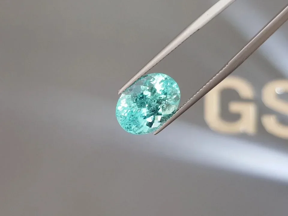 Bright blue Paraiba tourmaline 6.47 carats, oval cut, Mozambique Image №3