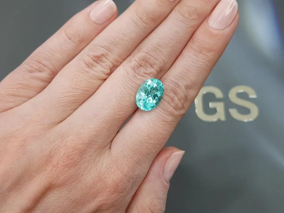 Bright blue Paraiba tourmaline 6.47 carats, oval cut, Mozambique Image №2