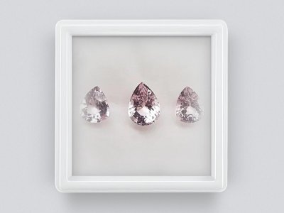 Set of African morganites in pear cut 2.63 carats photo