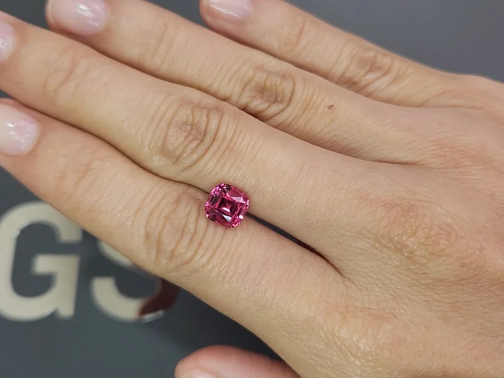 Spinel Mahenge Vivid Pink cushion cut 2.37 carats, Tanzania Image №2