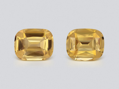 Pair of large citrines precision cut cushion 36.70 carats, Africa photo