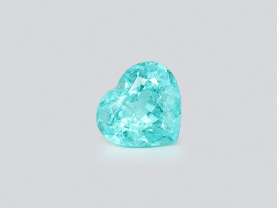 Neon Paraiba tourmaline greenish blue heart shape 2.61 carats, Mozambique photo